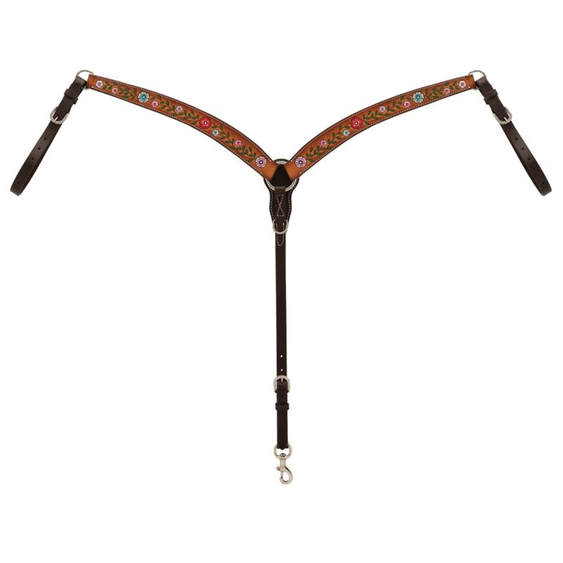 Weaver Turq Cross Floral Vine Breast Collar