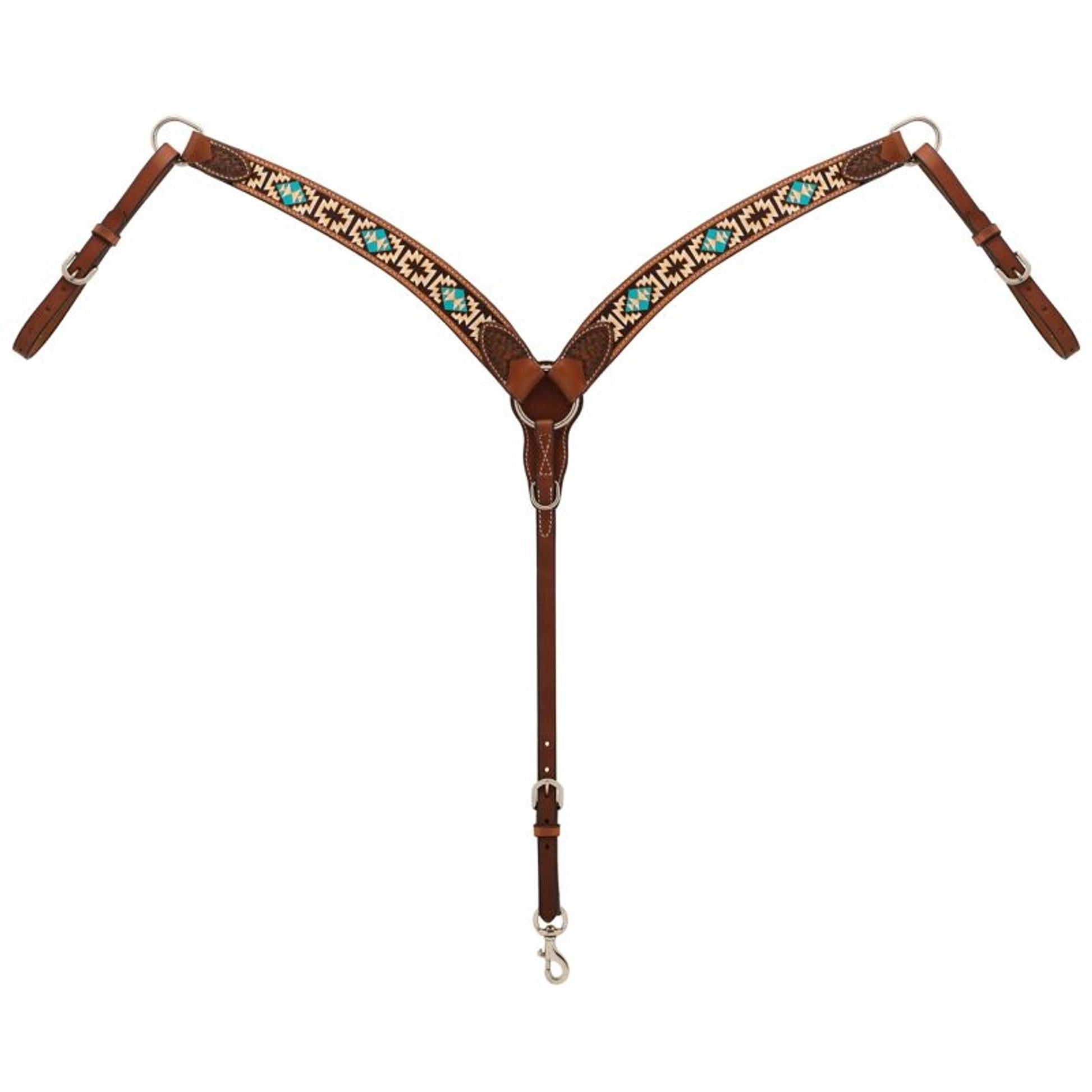 Weaver Turquoise Cross Aztec Contour Breast Collar