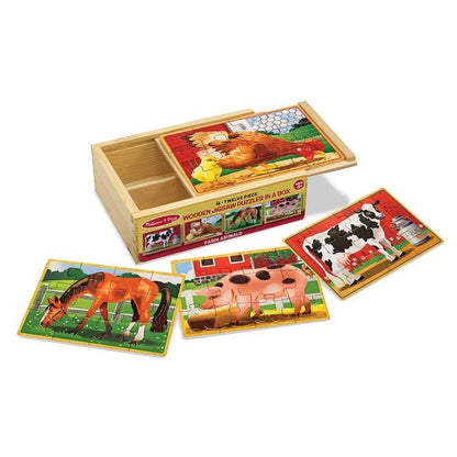Melissa and Doug Wooden Farm Animal Jigsaw Puzzles