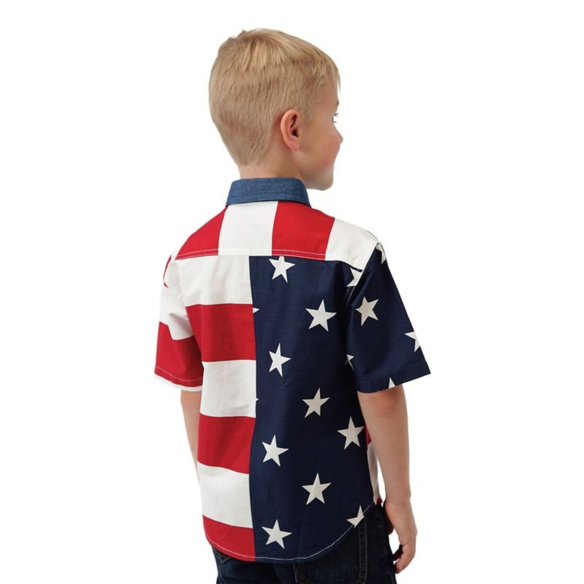 Roper Boys American Flag S/S Shirt