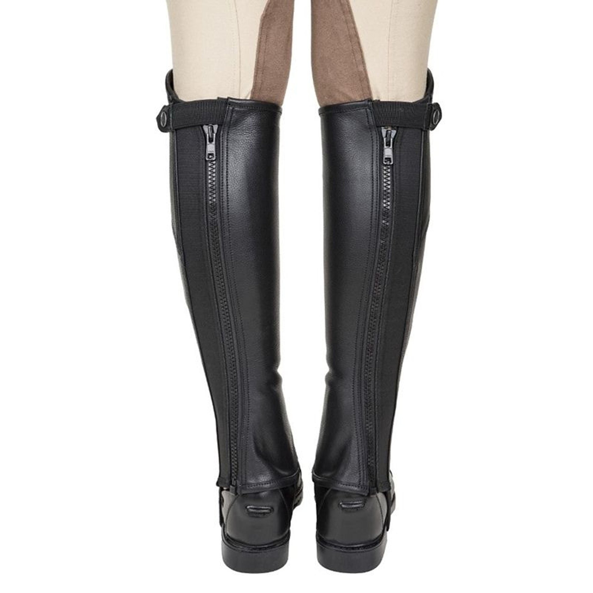 TuffRider Ladies Belmont Blk Leather 1/2Chaps