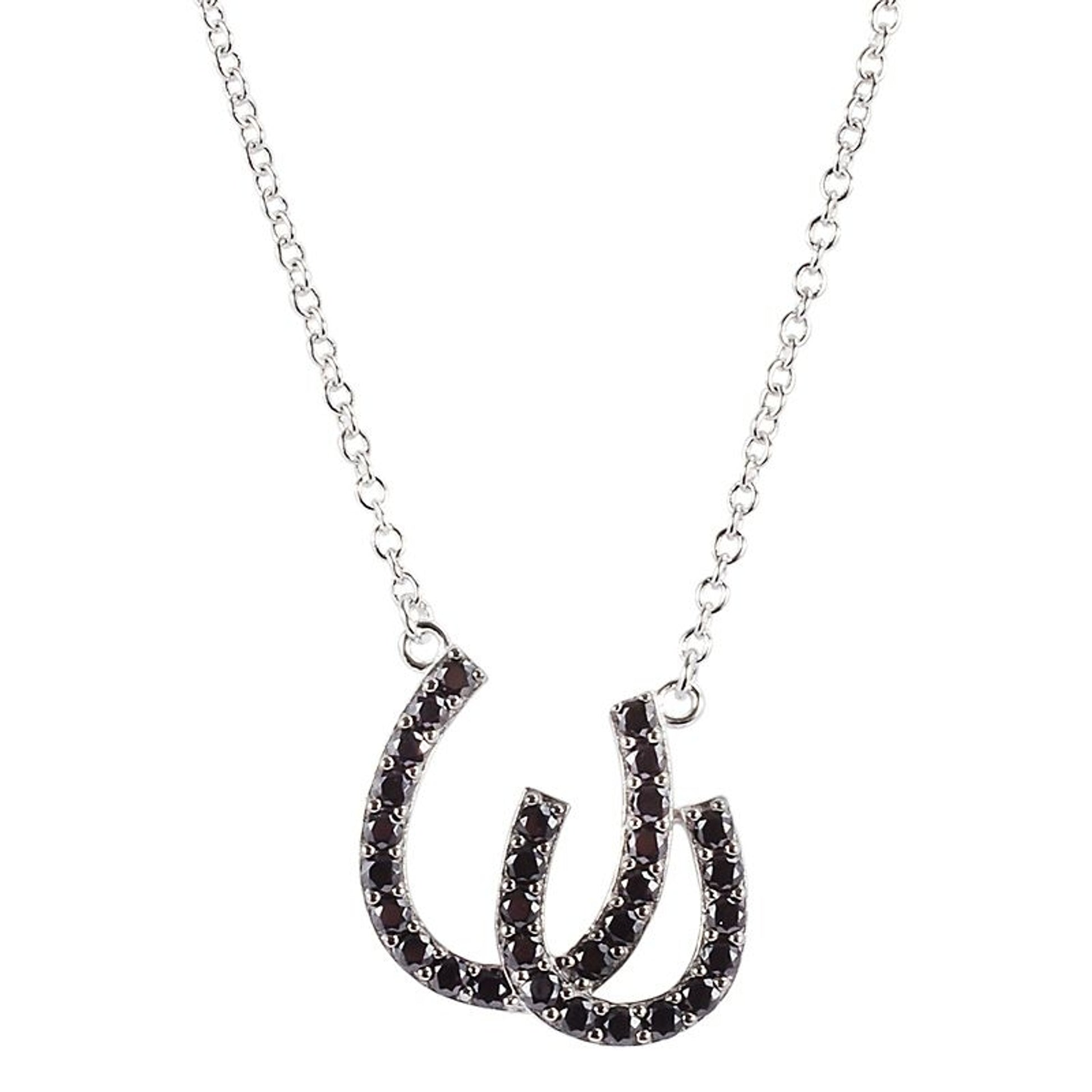 Kelly Herd Double Black Horseshoe Pendant