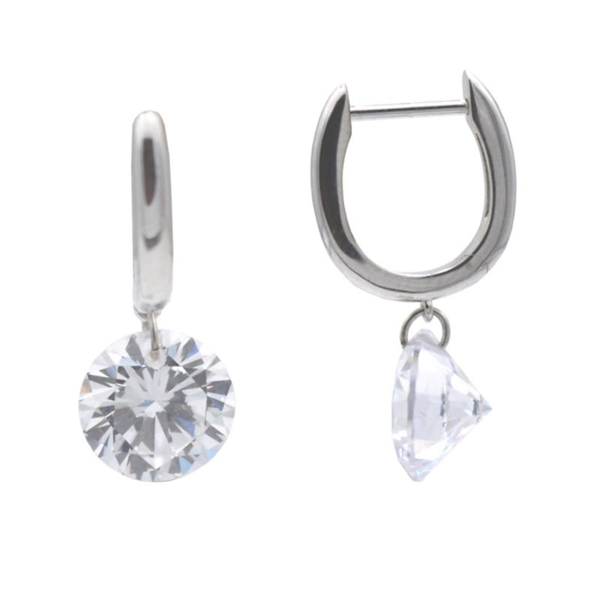Kelly Herd Clear Stone Naked Earring - 3CT
