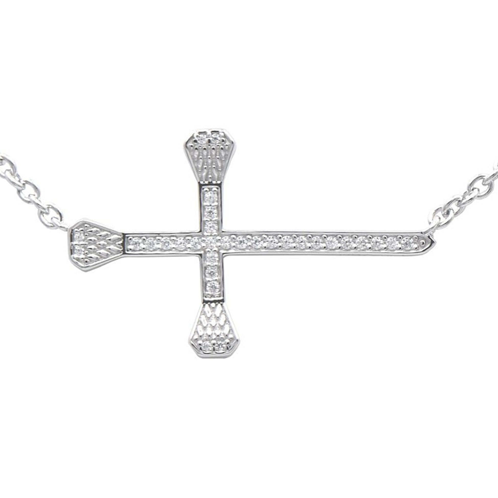 Kelly Herd Pave Horseshoe Nail Cross Necklace