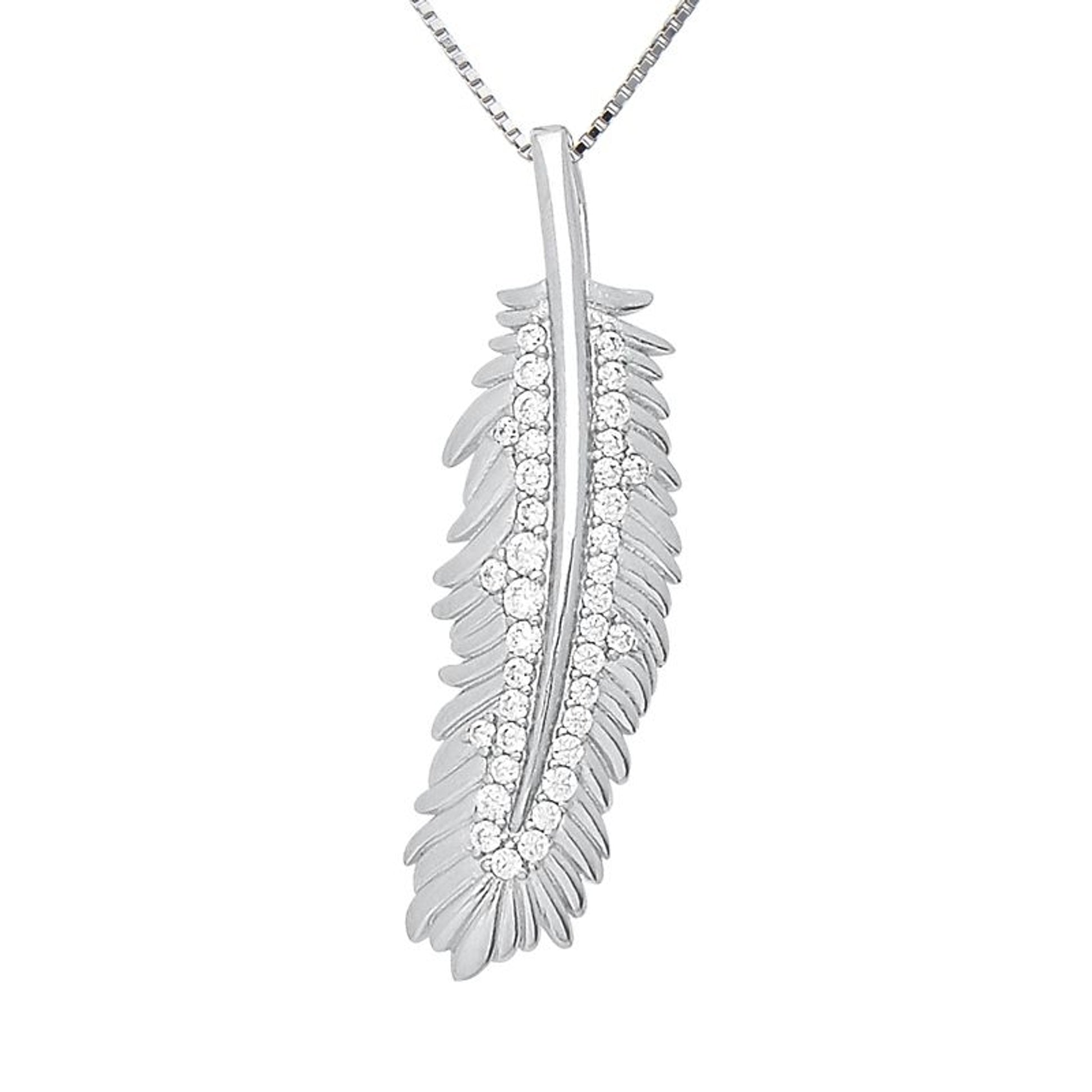 Kelly Herd Shimmering Feather Pendant Necklace