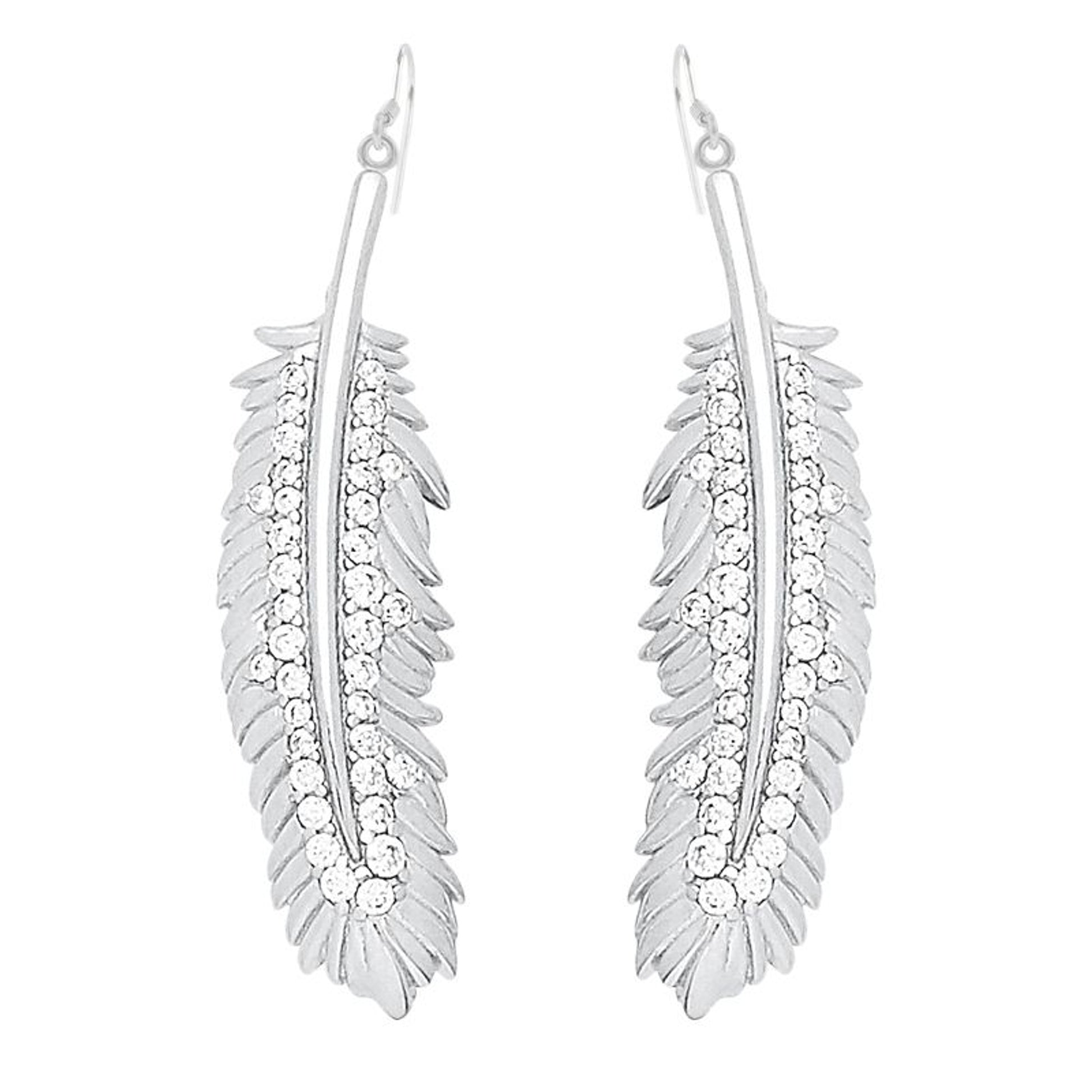 Kelly Herd Shimmering Feather Dangle Earrings