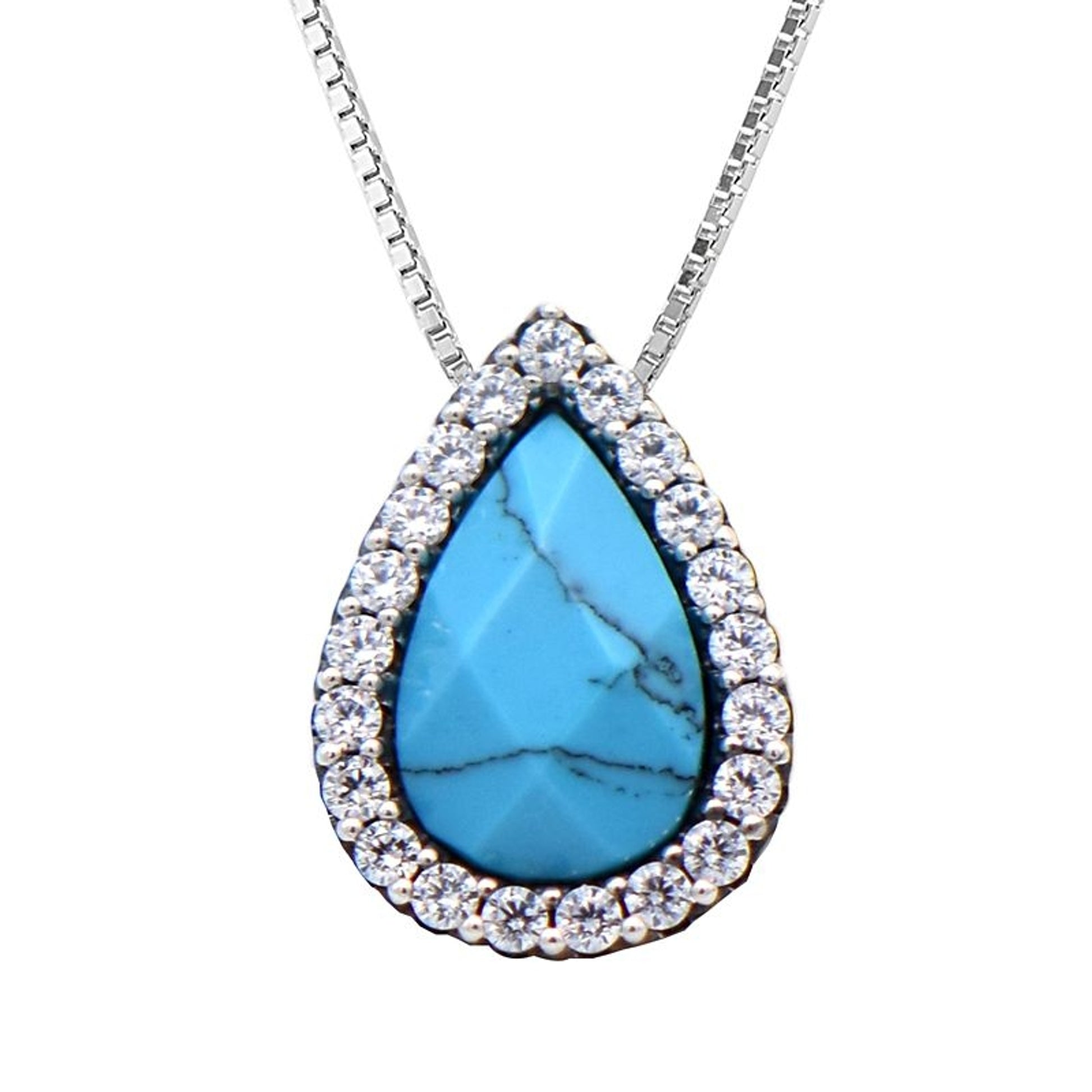 Kelly Herd Turquoise Teardrop Pendant Necklace