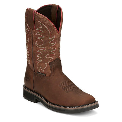 Justin Mens Driller WP Sq Toe Boots