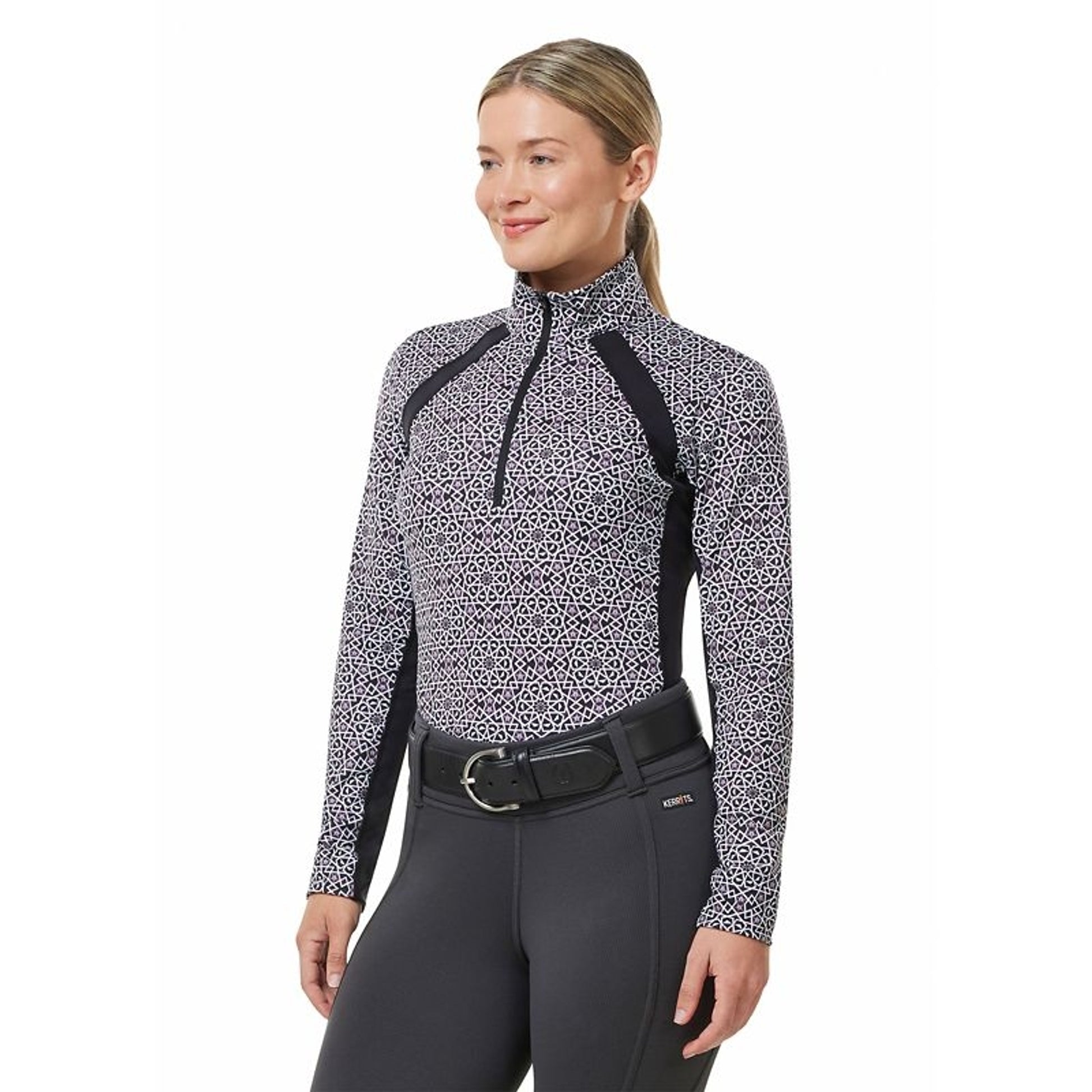 Kerrits Rail Side 1/4 Zip Print Top