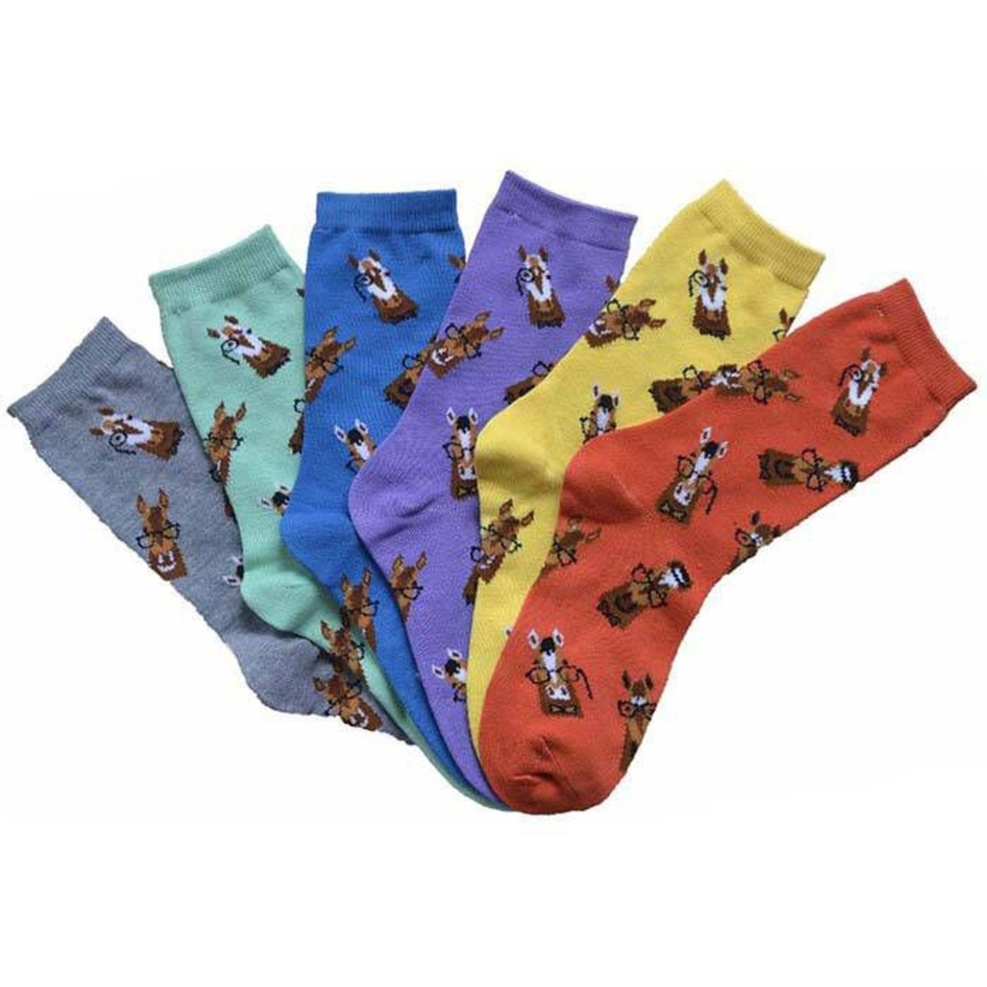 Kelley Horses with Spectacles Socks 6pack Women