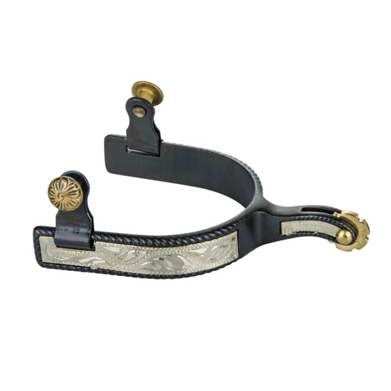 Tabelo Mens Engraved Silver Roping Spurs