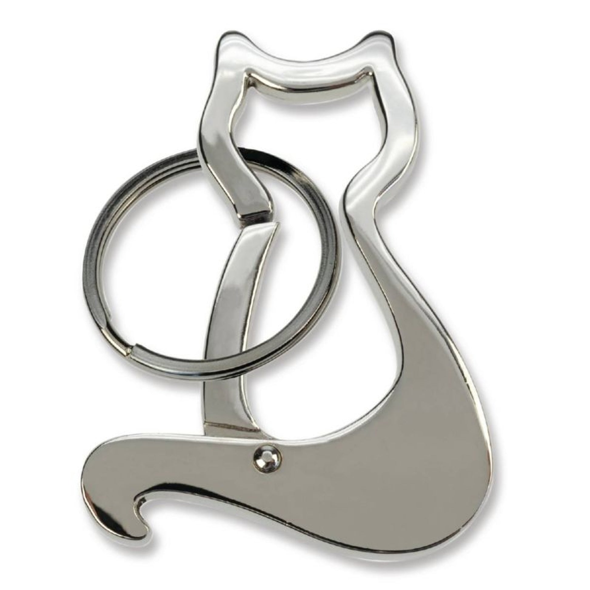 Kelley Cat Carabiner Keychain Black/White