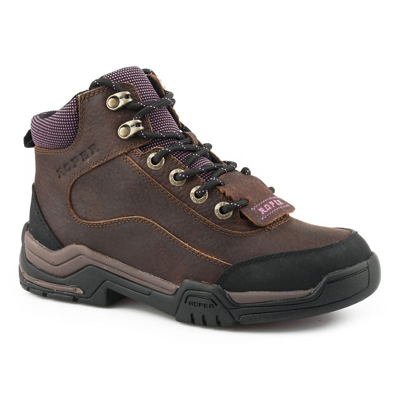Roper Ladies Terra Kiltie Lace Up Boots Brown 10