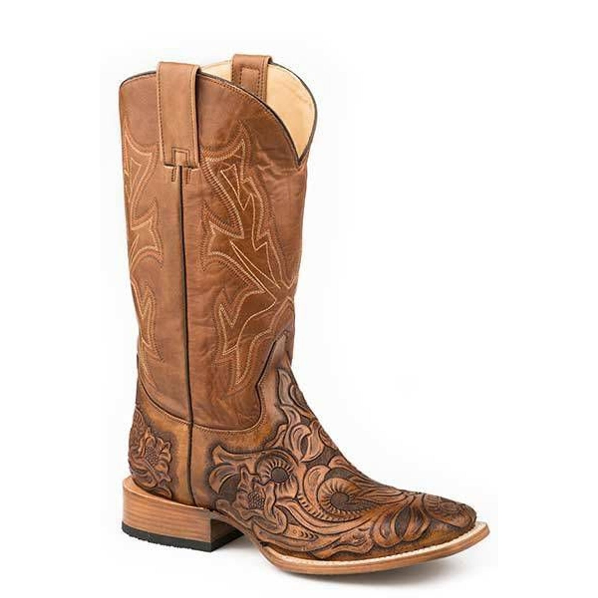 Stetson Mens Wicks Square Toe Boots Tan 10 D