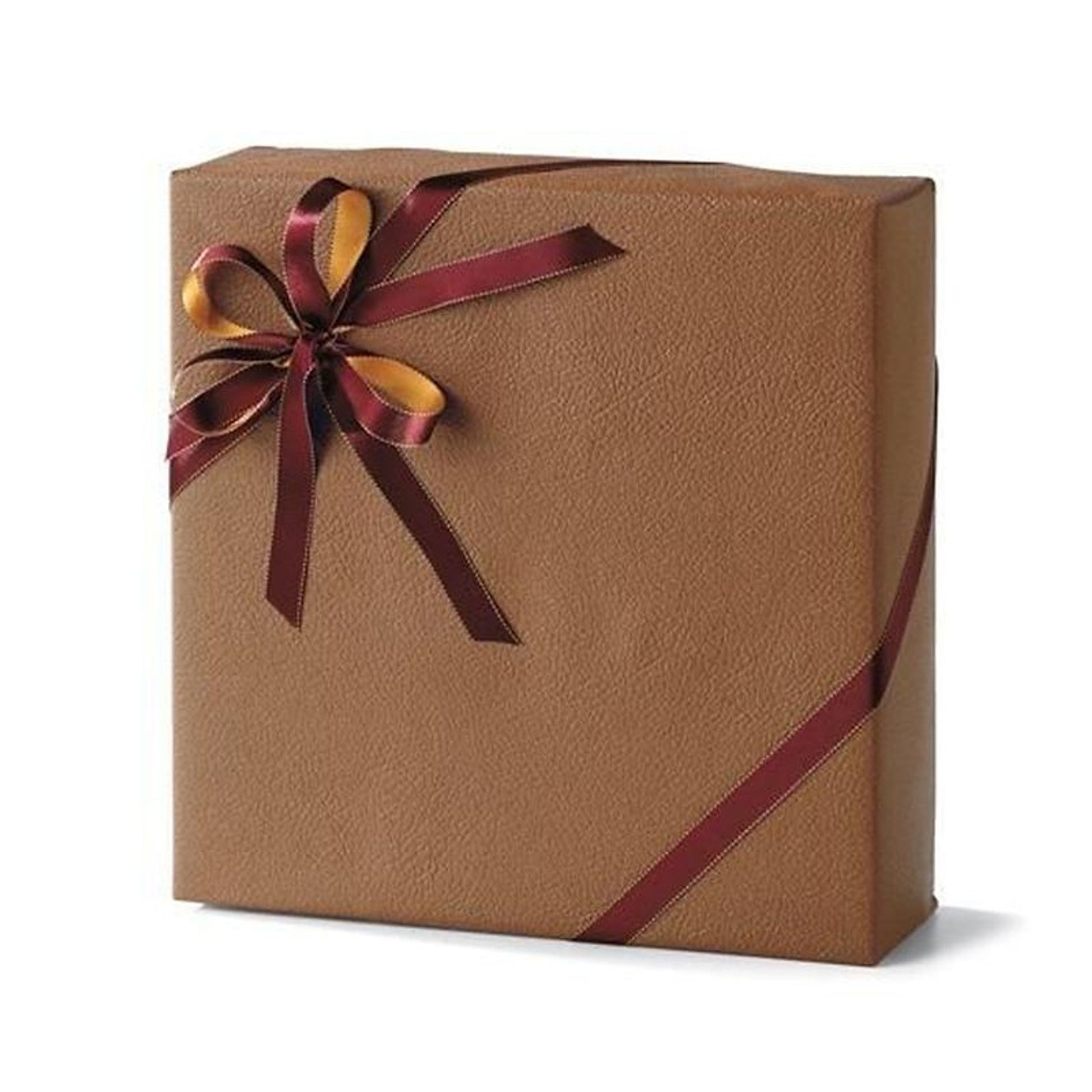 Rolled Gift Wrap Brown Embossed Leather