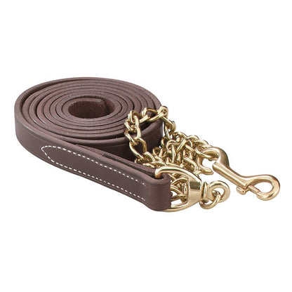 Perris 7Ft Leather Lead with Chain