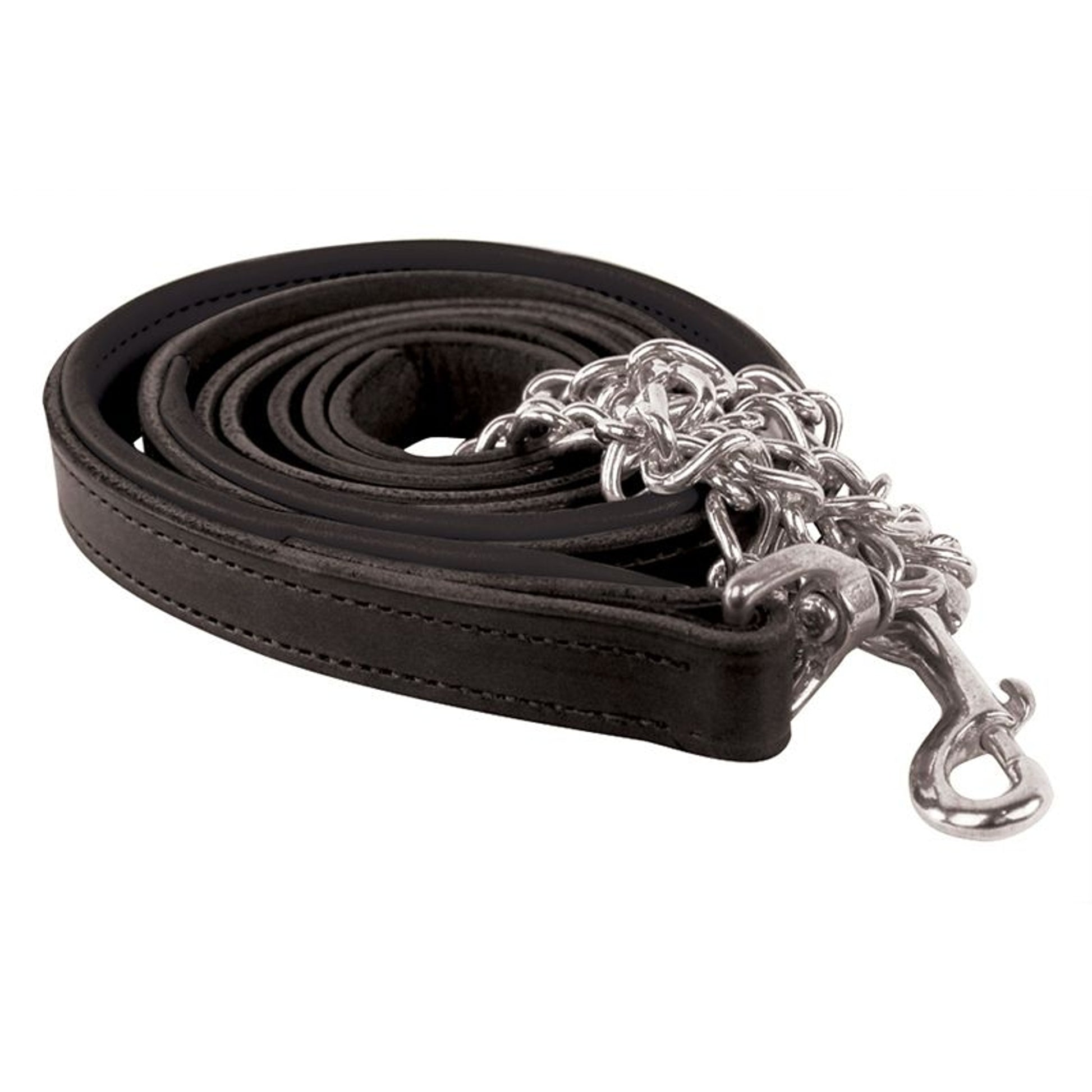 Perris 6Ft Leather Padded Lead with Chain