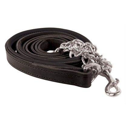 Perris 6Ft Leather Padded Lead with Chain