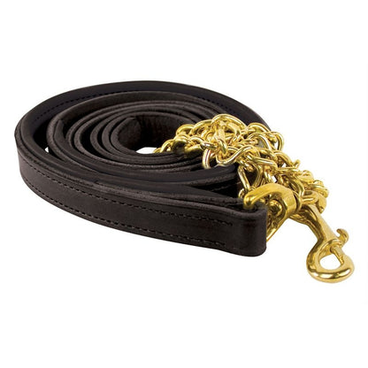 Perris 6Ft Leather Padded Lead with Chain