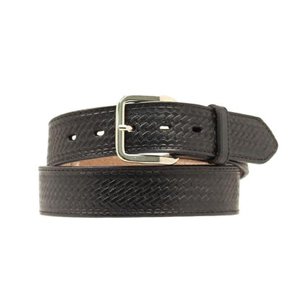 Nocona Basketweave Embossed Leather Belt 28 Black