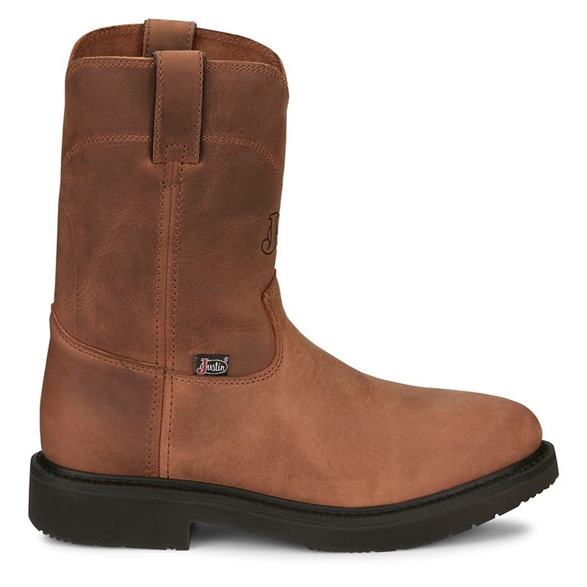 Justin Mens Pull On Round Toe Boots