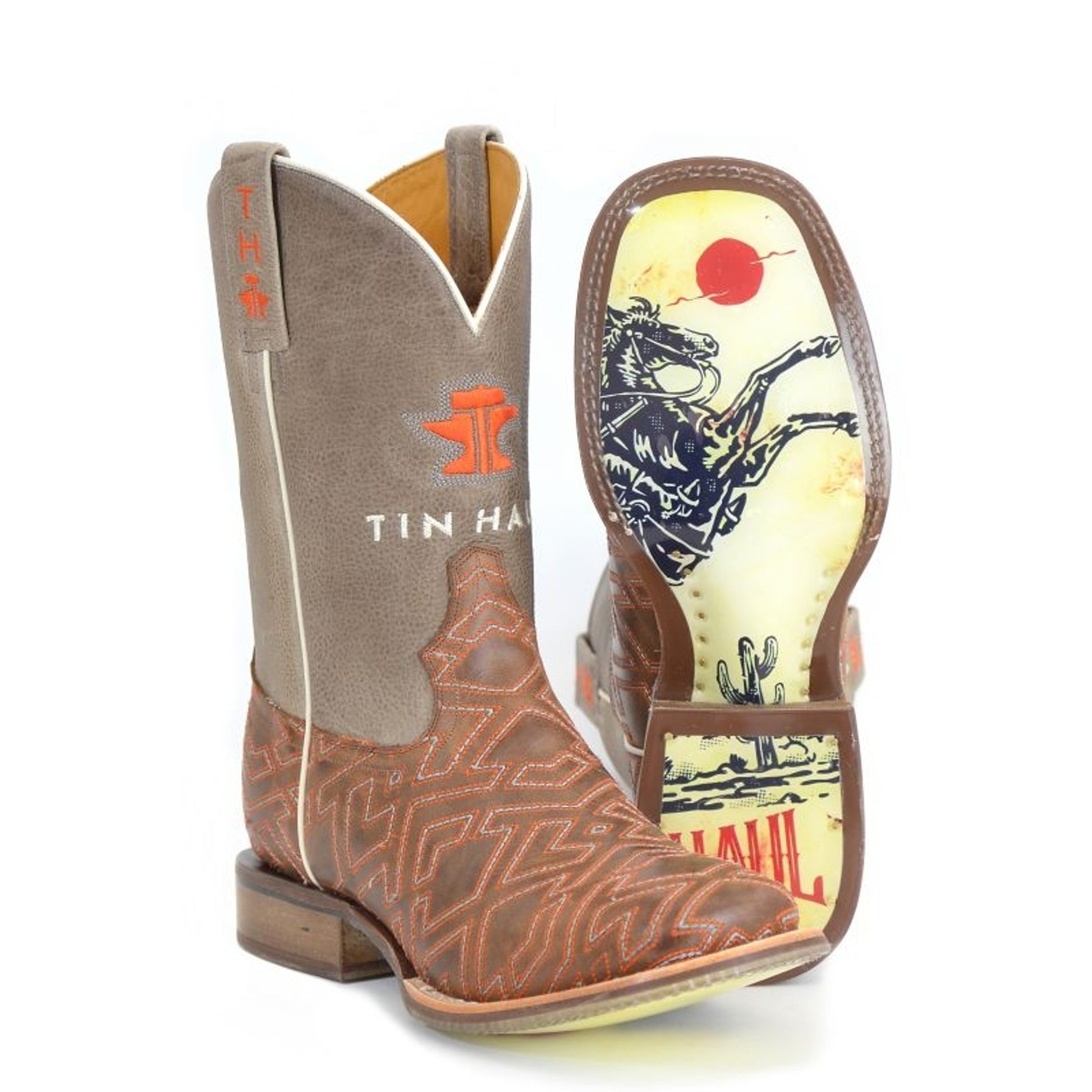 Tin Haul Mens Puzzler Sq Toe Boots