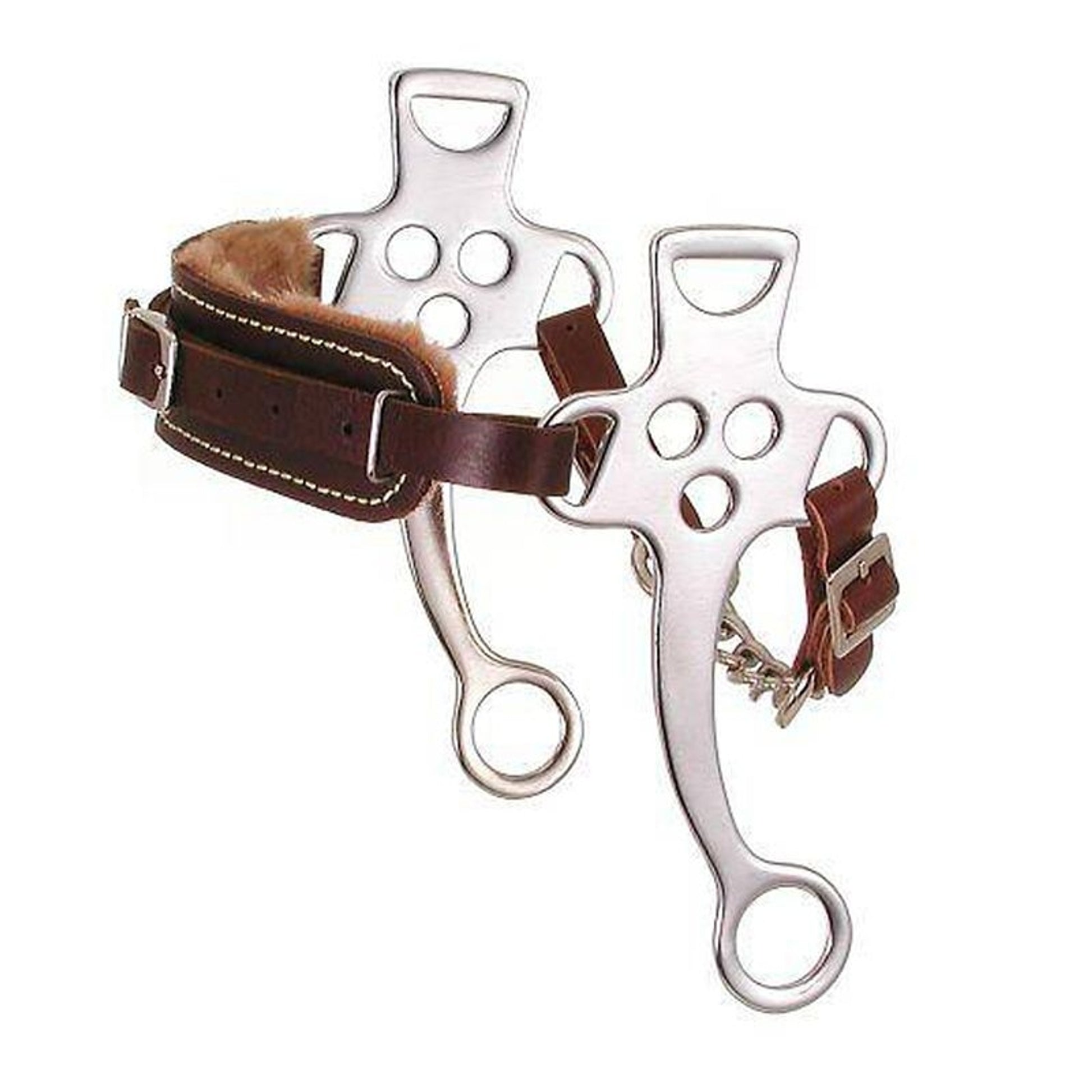 Tough1 Fleece Lined Silver Hackamore Bit