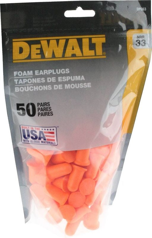 Dewalt Disposable Foam Uncorded Earplugs