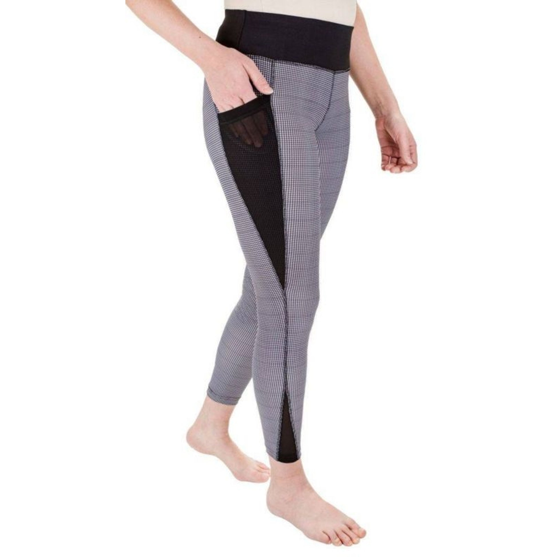 TuffRider Ladies Damask Tights L Black/White