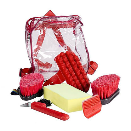 Horze Soft Grip Grooming Backpack Set