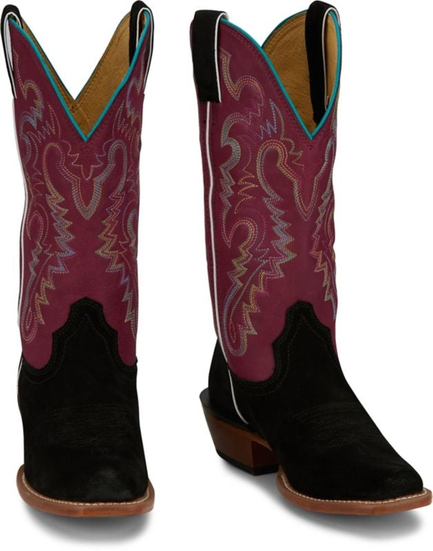 Justin Ladies Annie Up Sq Toe Boots
