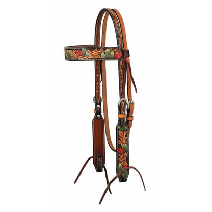 Weaver Cactus Tooled Brow Band
