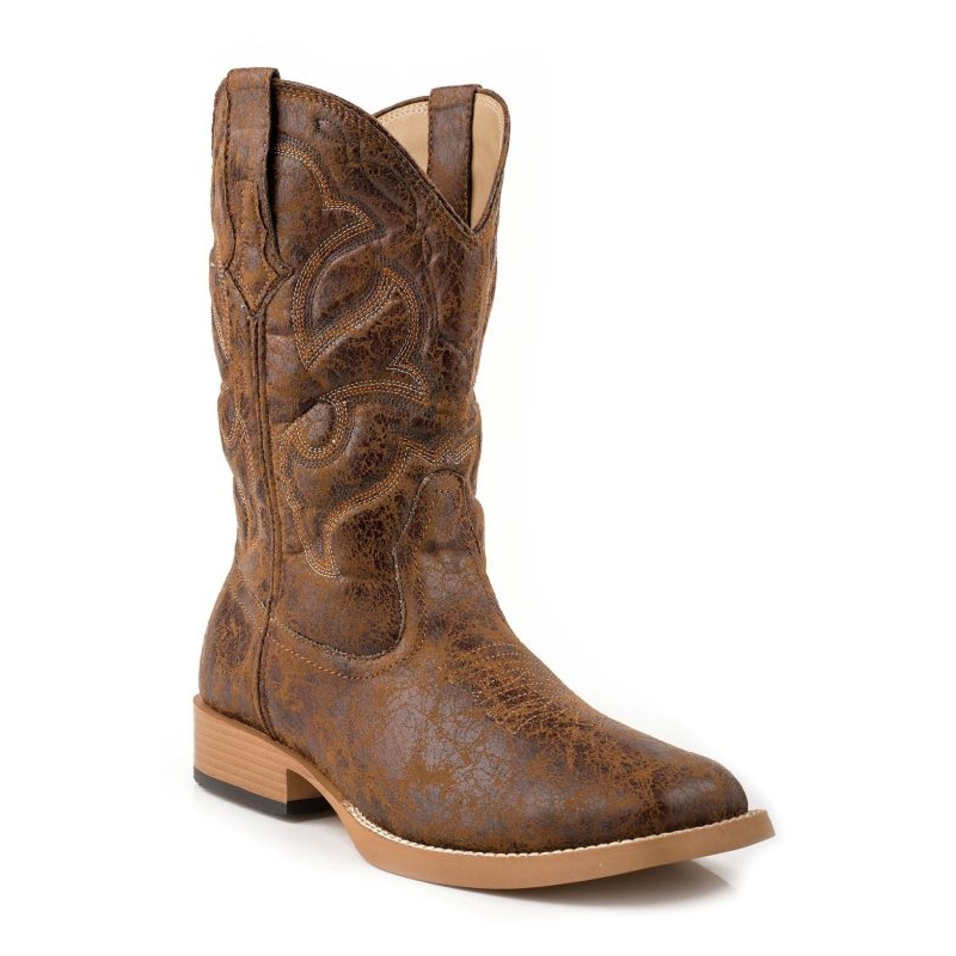 Roper Mens Scout Wide Sq Toe Western Boot