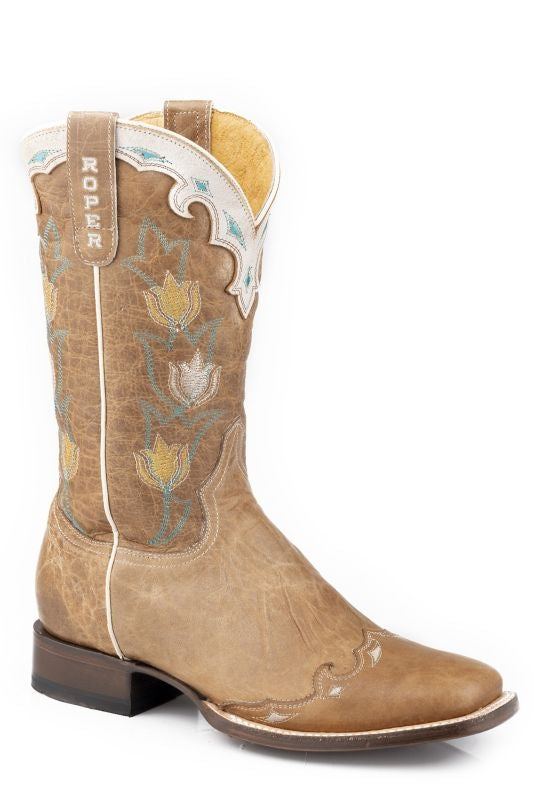 Roper Ladies Retro Flora Sq Toe Boots