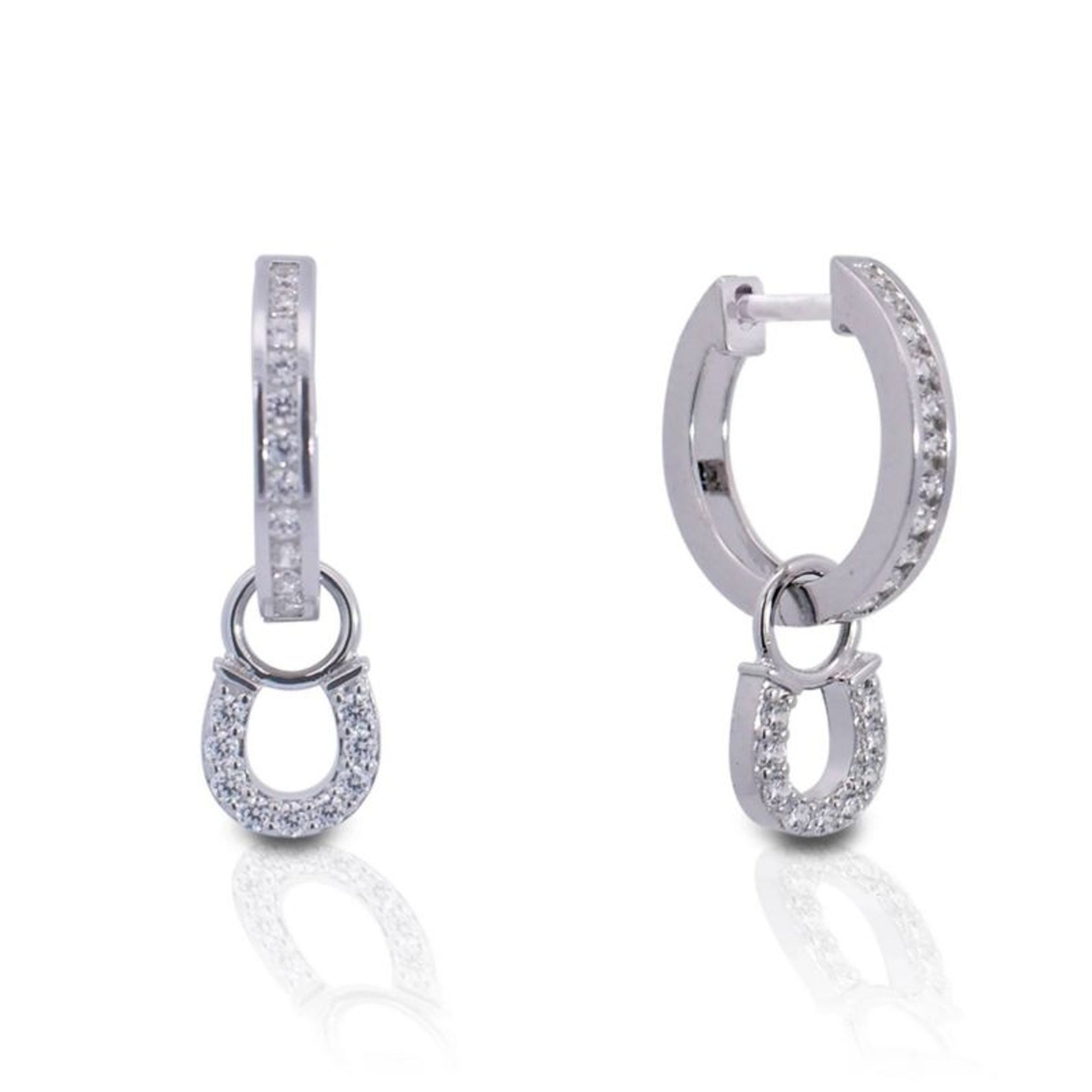 Kelly Herd Hanging Horseshoe Earrings Silver