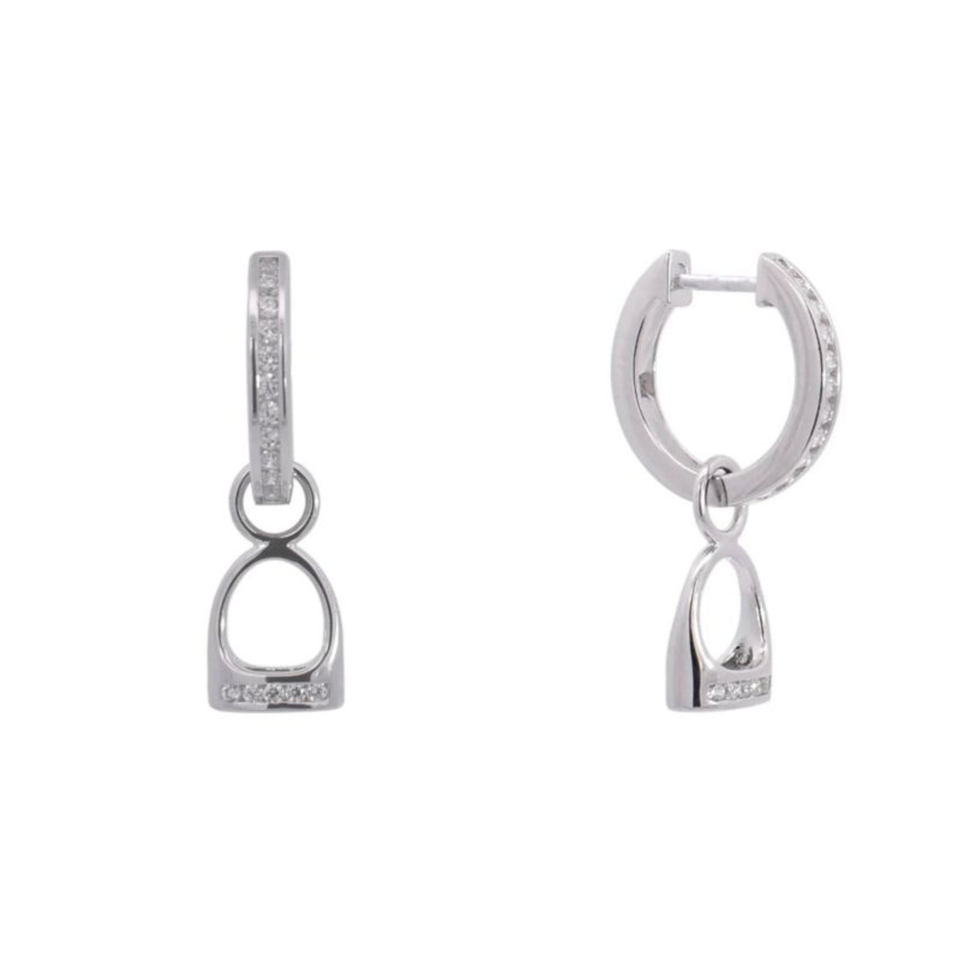 Kelly Herd Hanging English Stirrup Earrings Silver