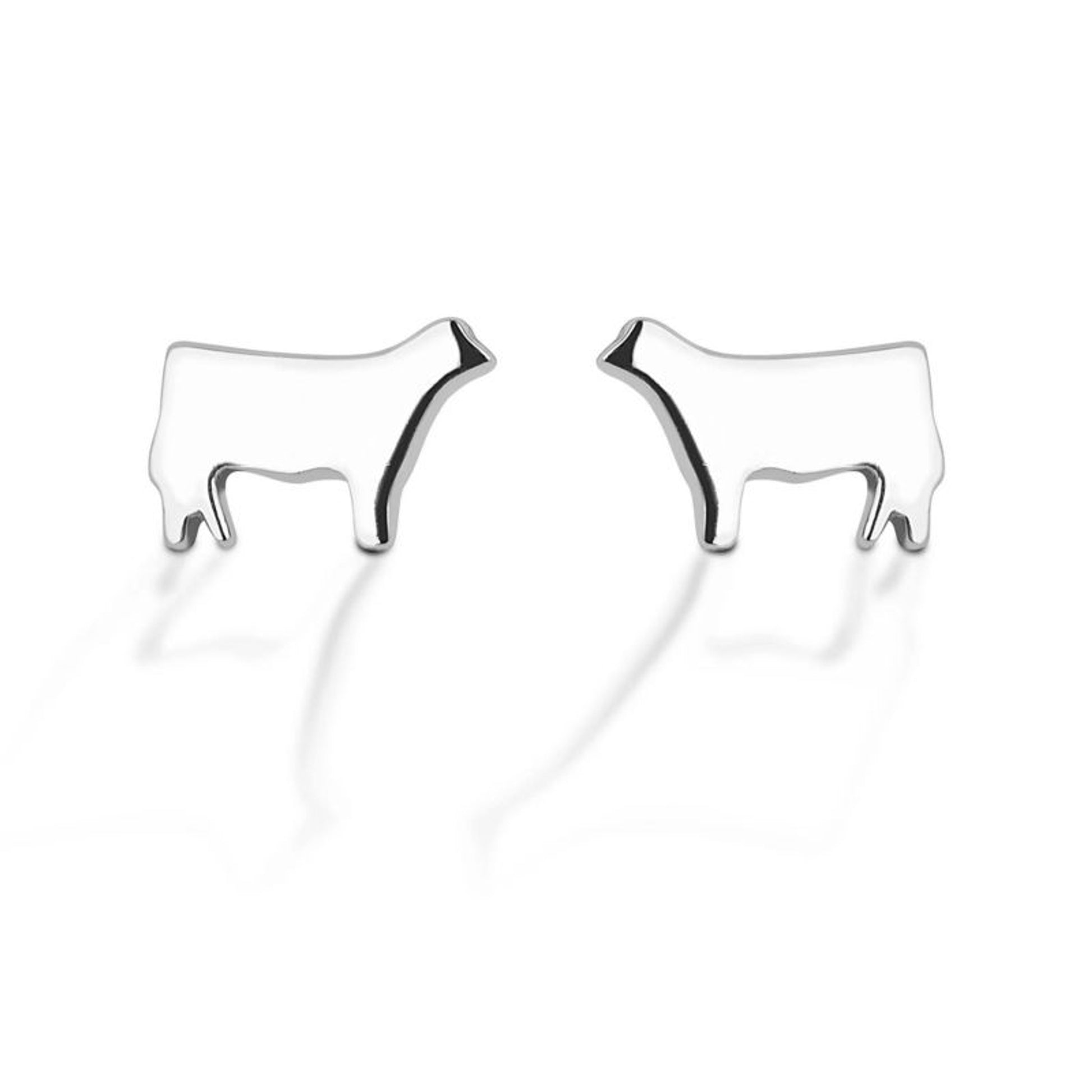 Kelly Herd Heifer Silhouette Earrings Silver