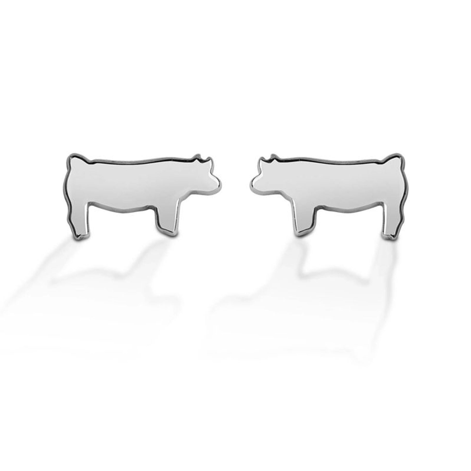 Kelly Herd Pig Hook Silhouette Earrings Silver