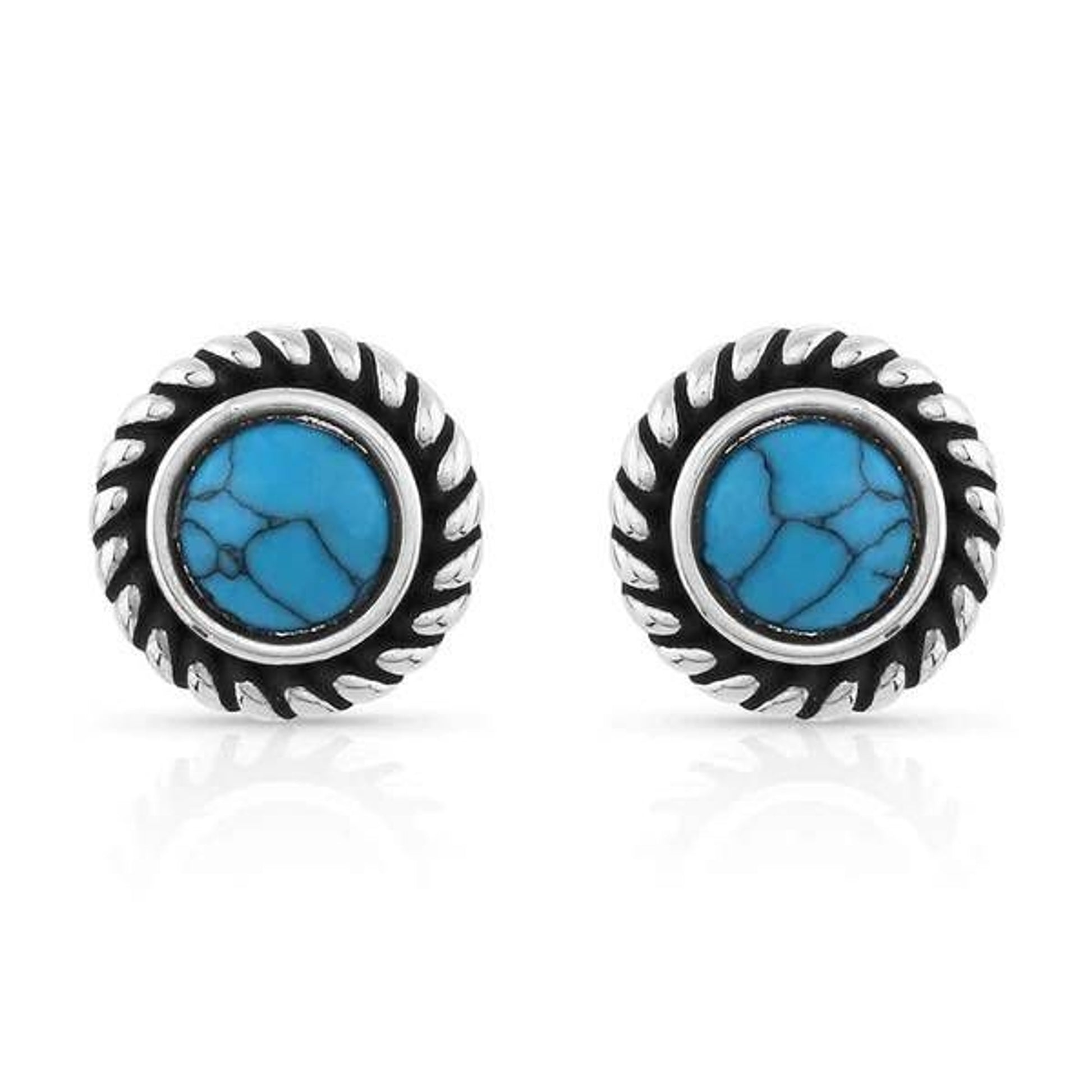 Montana Silversmiths Dueling Moons Turq Earrings