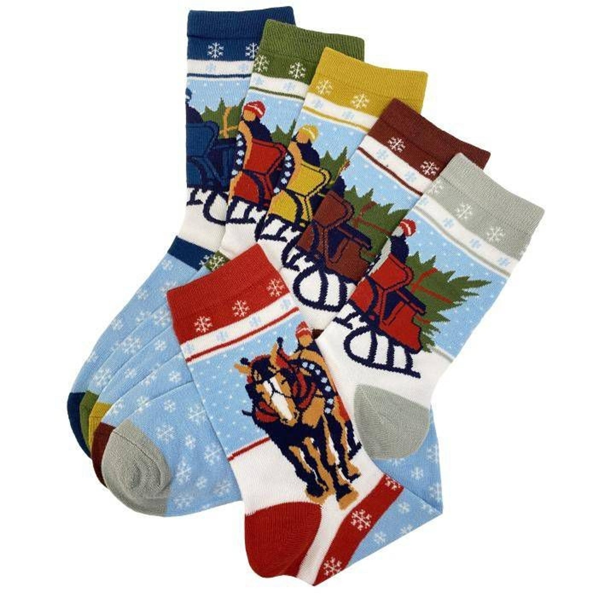 Sleigh Ride Crew Socks Multi 6 Pack