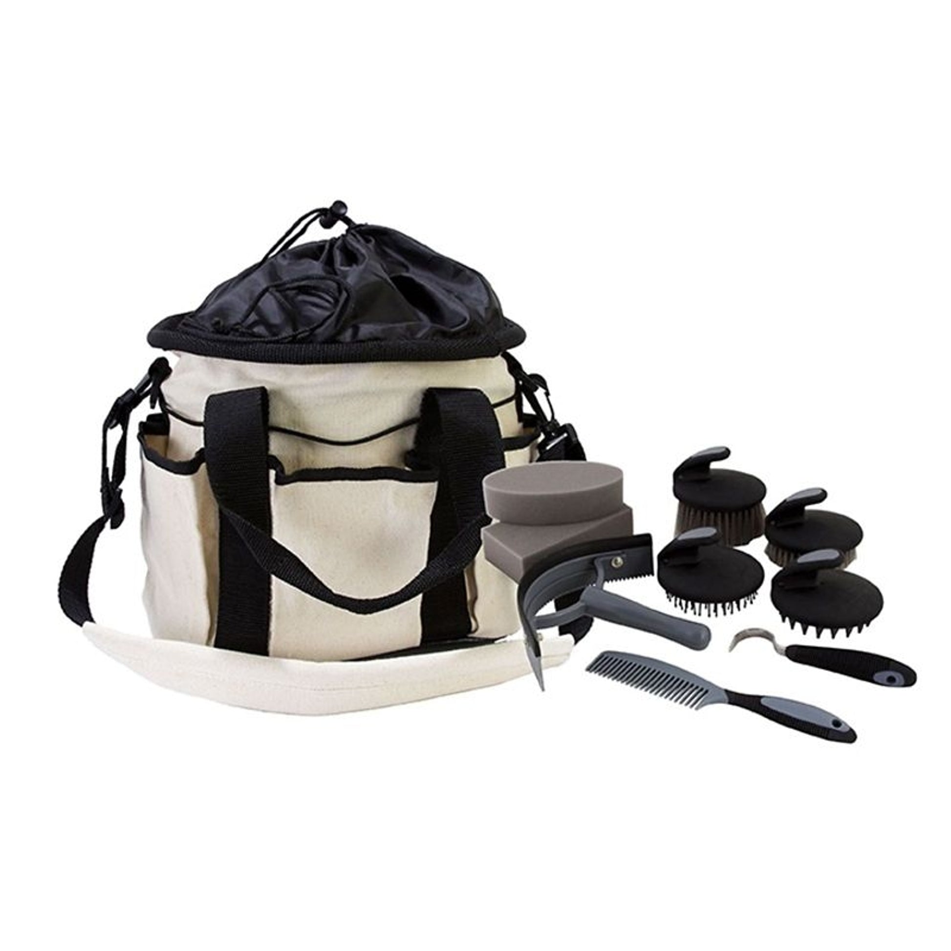 Canvas Drawstring Grooming Tote 10pc Tools