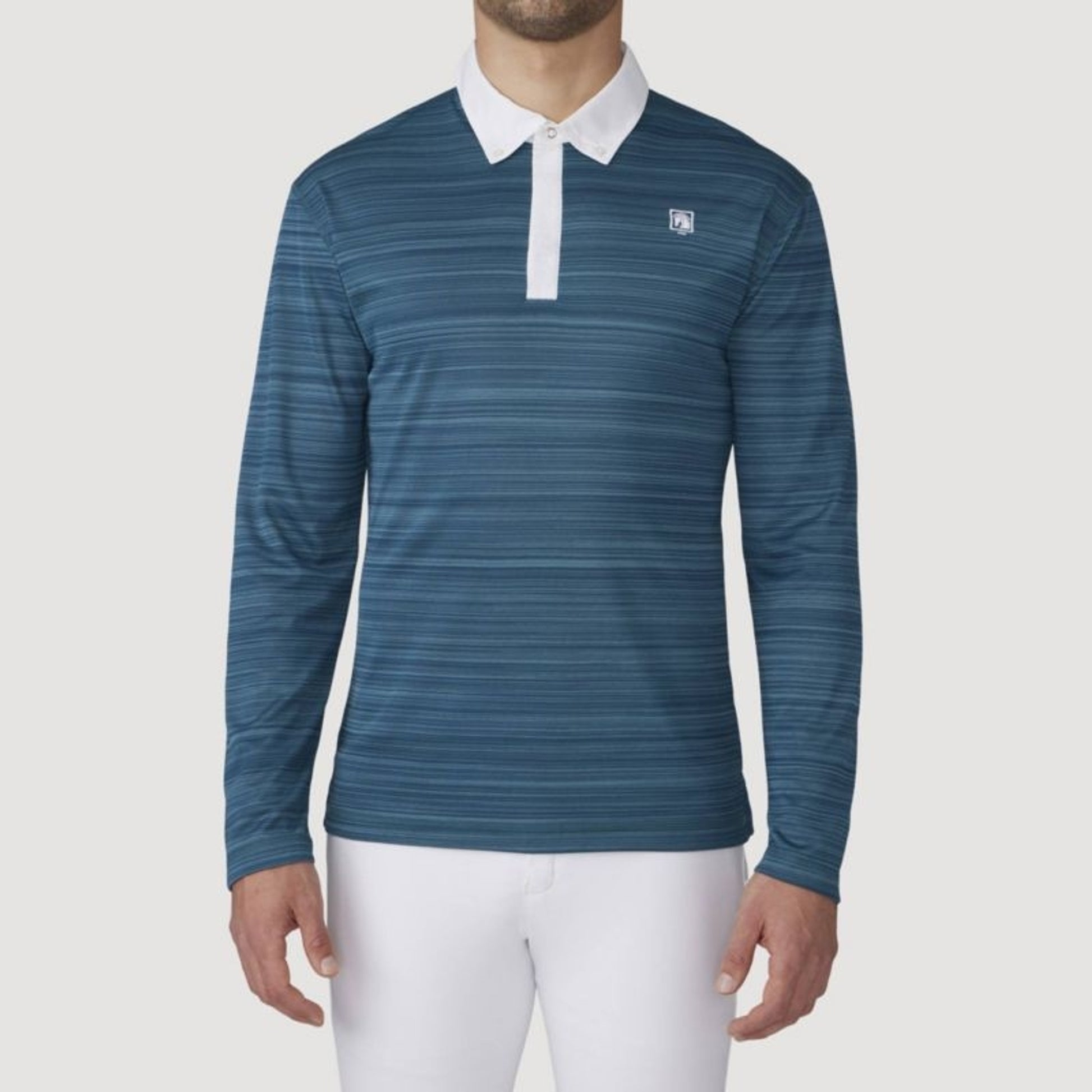 Romfh Mens Ombre LS Polo Shirt