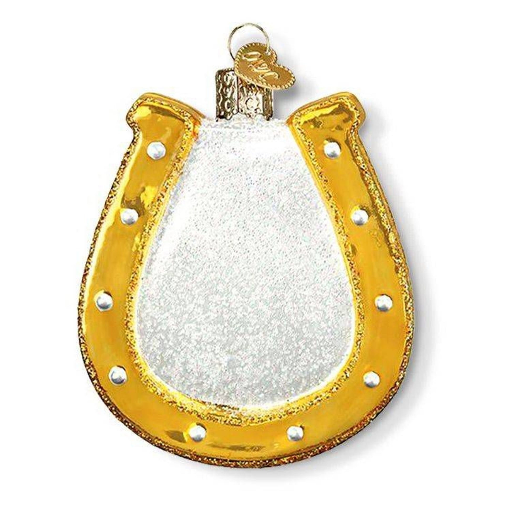 Glass Horseshoe 3.25in Ornament
