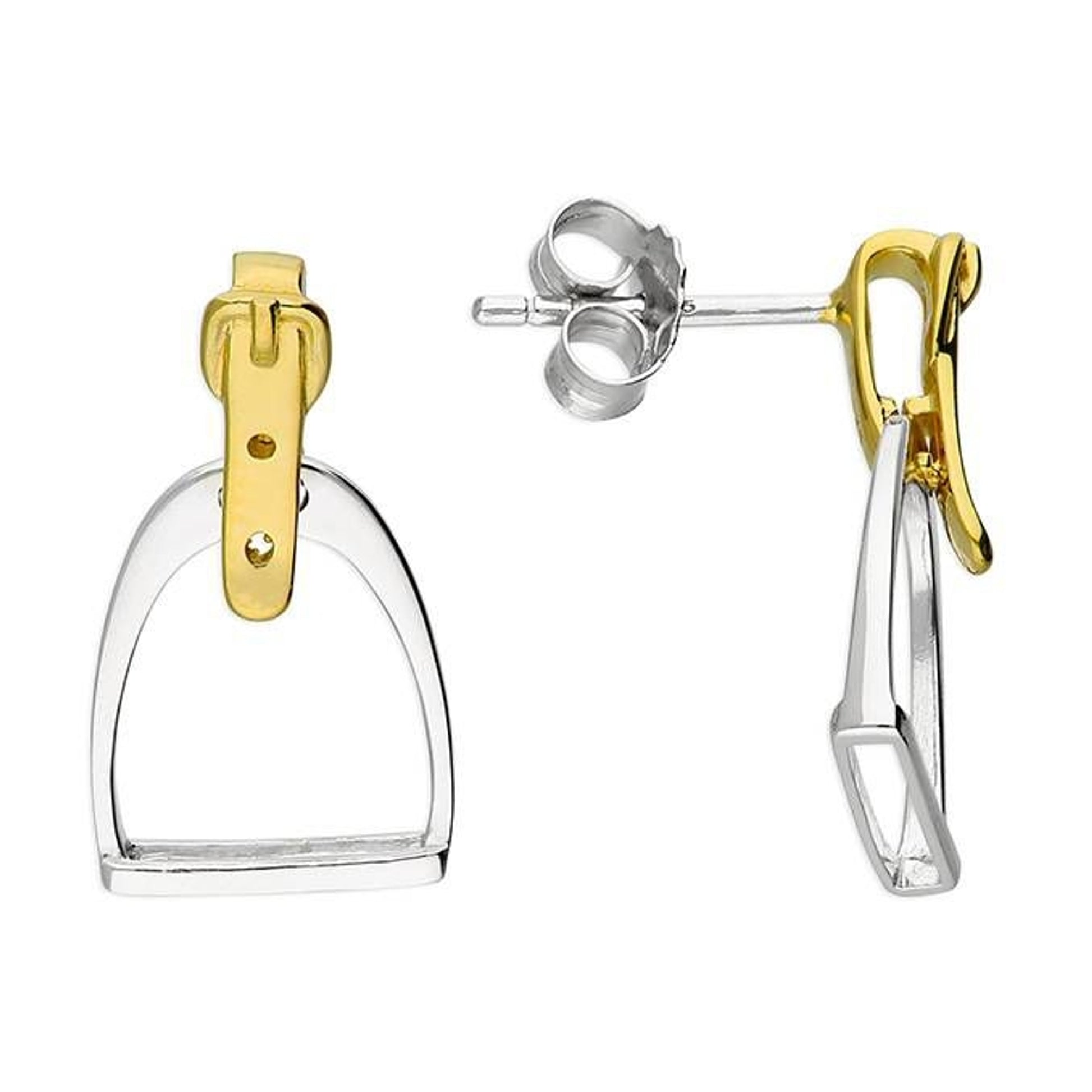 AWST Two-Tone English Stirrup Earrings