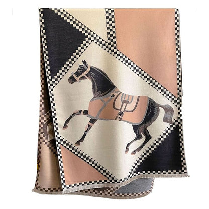 AWST Horses in Blankets Cashmere Scarf