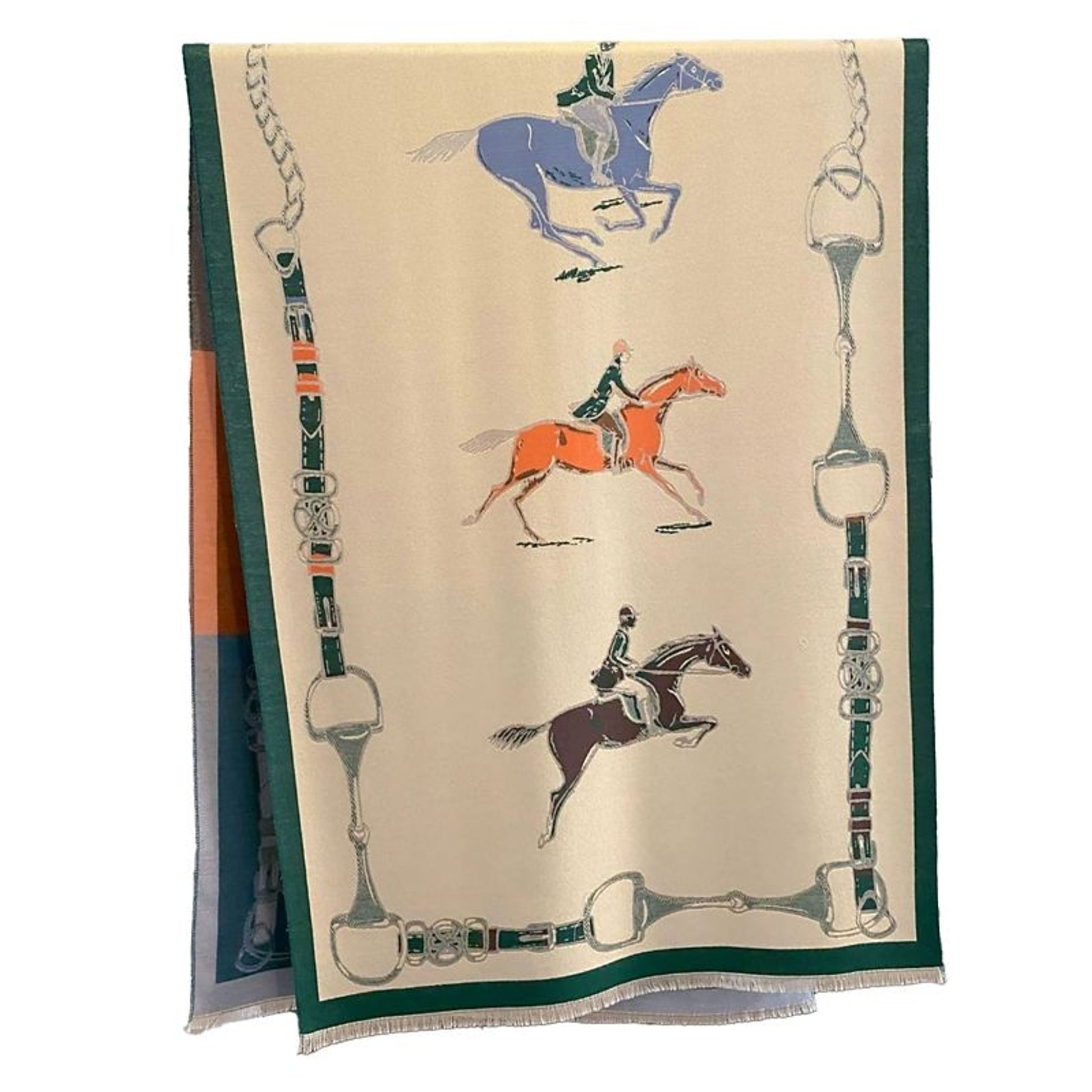AWST Hunter Horses Acrylic Cashmere Scarf