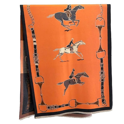 AWST Hunter Horses Acrylic Cashmere Scarf