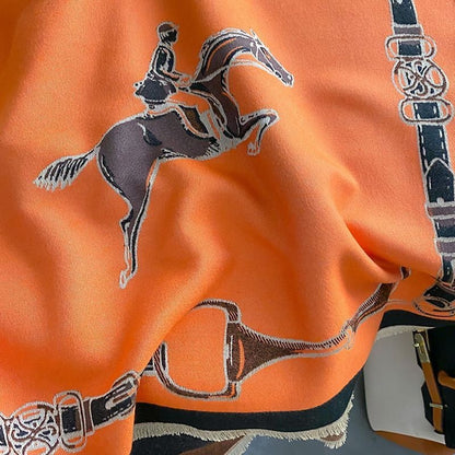 AWST Hunter Horses Acrylic Cashmere Scarf