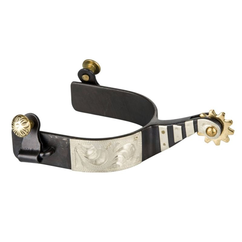 Tabelo Mens Roping Spurs with Silver Overlay