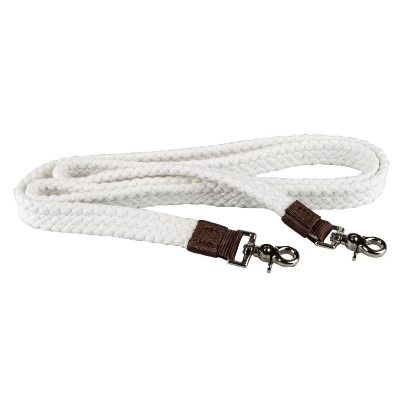 Tabelo Pro-Cotton White Roping Reins 7ft